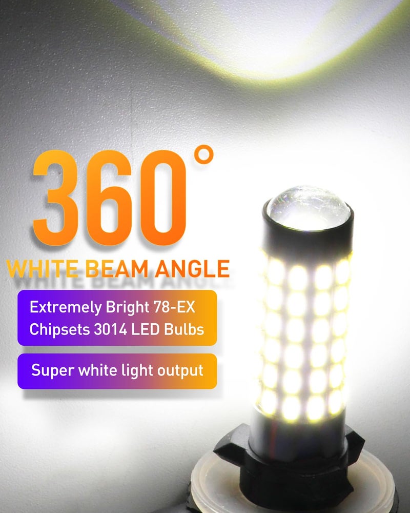 LUYED 881 LED Fog Light Bulb 1800 Lumens Super Bright 3014 78-EX Chipsets 889 894 896 Led Bulbs with Projector for Fog Lights,Xenon White,Pack of 2 - Image 3